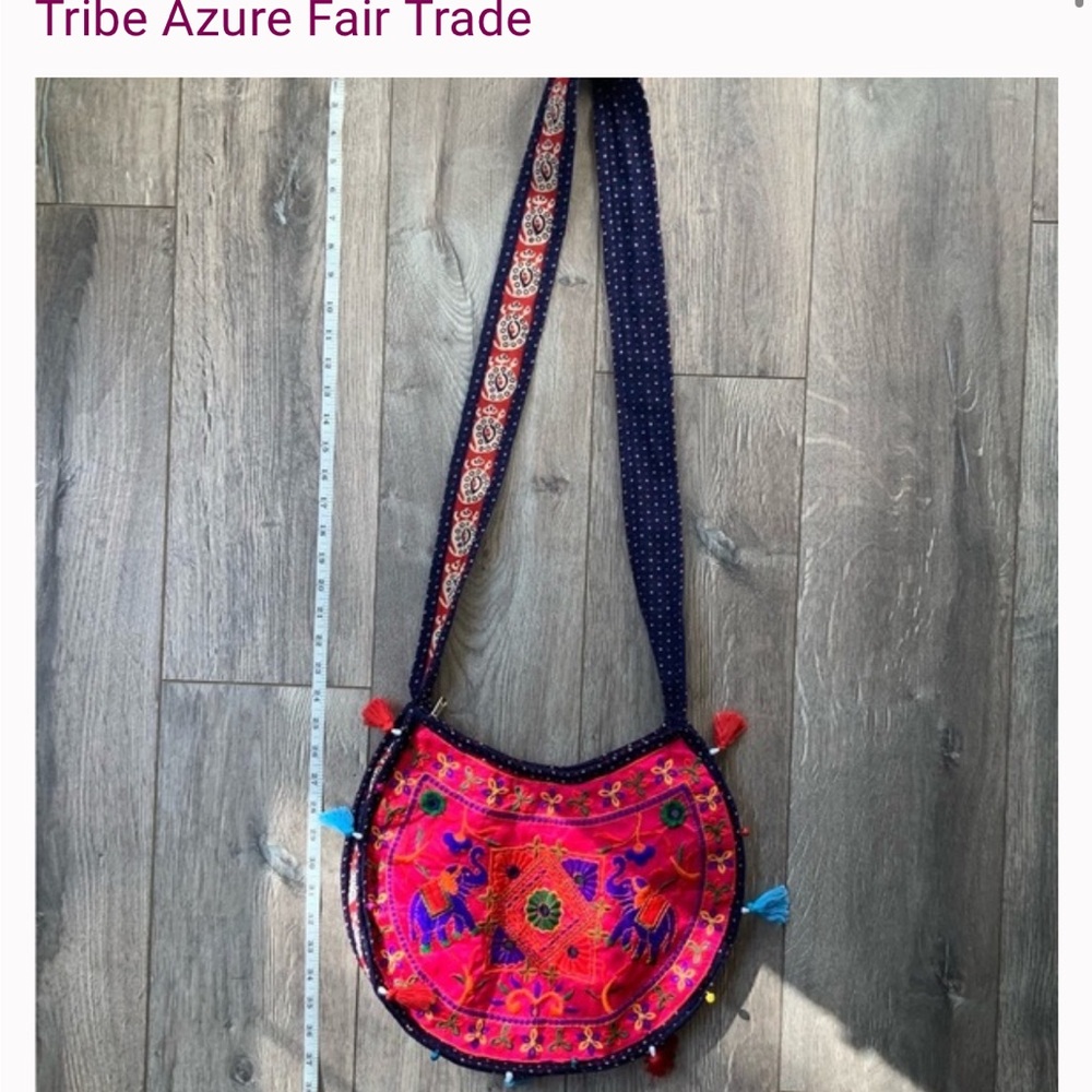 Tribe Azure Fair Trade Boho Shoulder Bag.